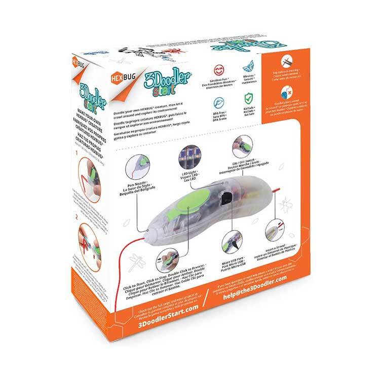 3Doodler Start HEXBUG® 3D Printing Pen Set - Clear Pen - Start Pens